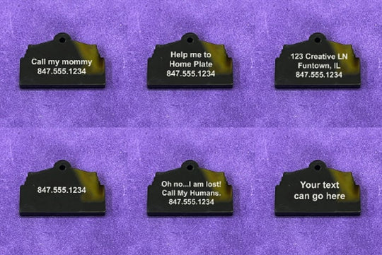 Personalized Wrigley Field Pet Tag - Custom Acrylic Dog Collar Tag With Stainless Steel Ring