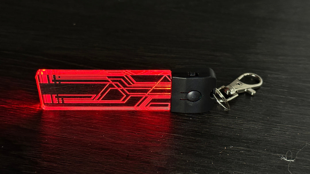 Cyberpunk Keychain - Color Changing LED Light Up Keychain with USB Charging Cord