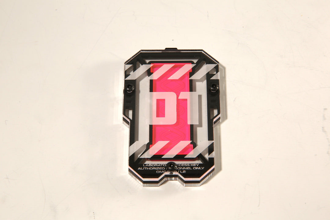 Cyberpunk Pendant - Biohazard Necklace With Acrylic Key & Black Layer Design