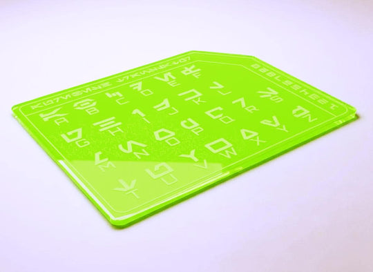 Aurebesh Translator Card - Acrylic Star Wars Cosplay Accessory | UV Glow Decoder