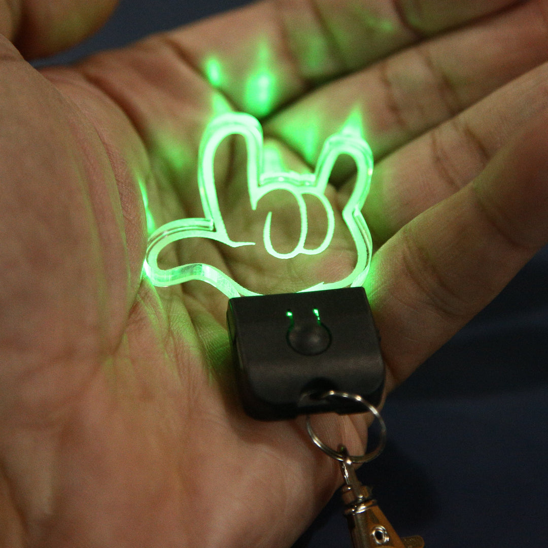 LED Love Keychain – Color Changing ASL Love Symbol | Rechargeable Acrylic Gift