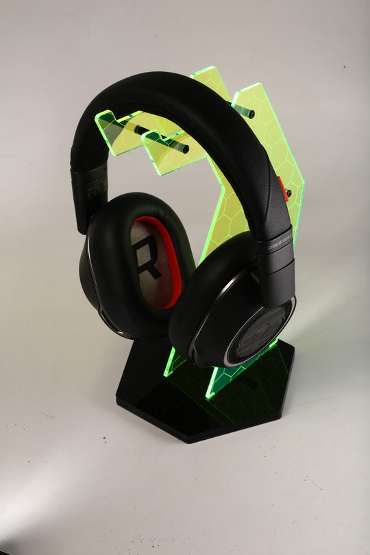 Cyberpunk Headphone Stand - Custom Gamer Tag Holder | UV Reactive, Durable & Universal