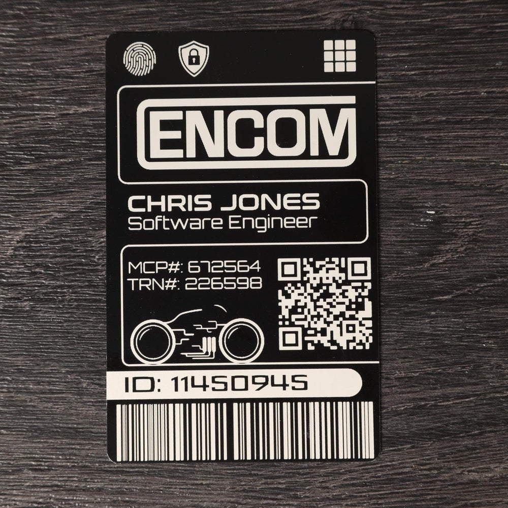 Encom Light Cycle ID - Personalized Laser Engraved Aluminum Badge Pass