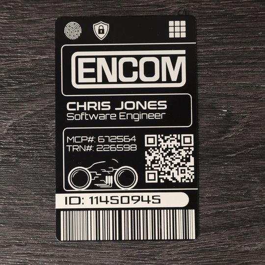 Encom Light Cycle ID - Personalized Laser Engraved Aluminum Badge Pass
