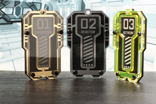 Cyberpunk Key Necklace – Futuristic Key Pendant | UV Reactive Acrylic Accessory