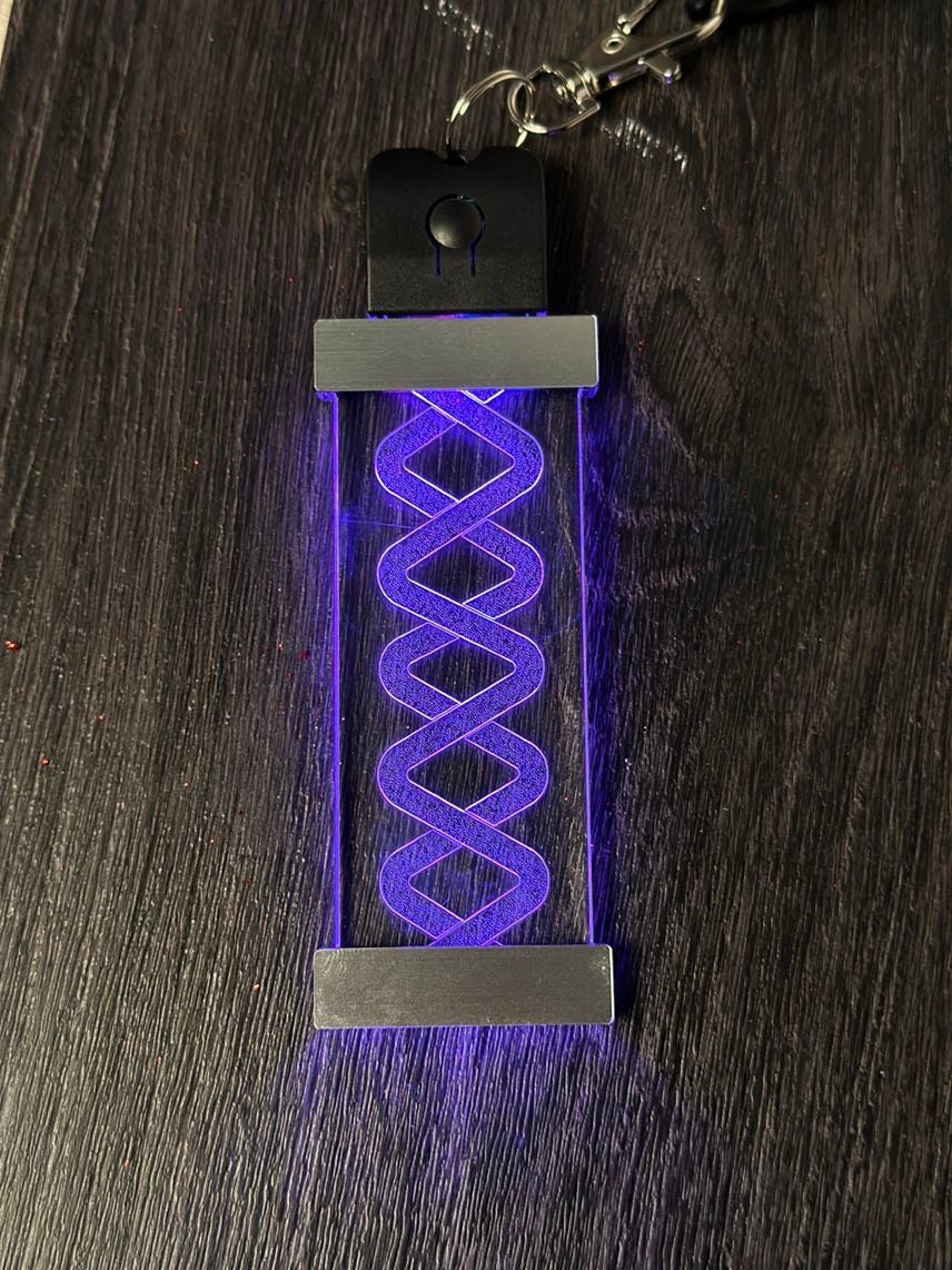 Cyberpunk LED Pendant - Rechargeable 7 Color LED Keychain Ornament with USB Charging