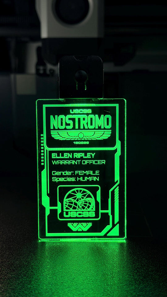 LED Illuminated Badge – Personalized USCSS Nostromo Pendant with Rechargeable USB Light
