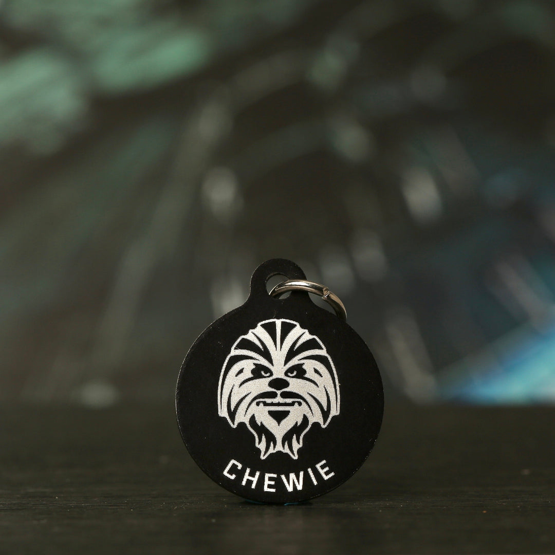 Personalized Pet Tag - Custom Dog Tag | Weatherproof Metal Sci-Fi Round Collar ID