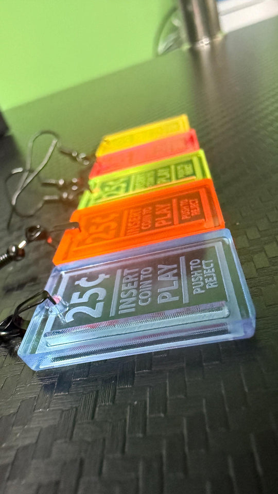 Arcade Earrings - Retro 80s/90s Video Game Jewelry | UV Reactive Black Light