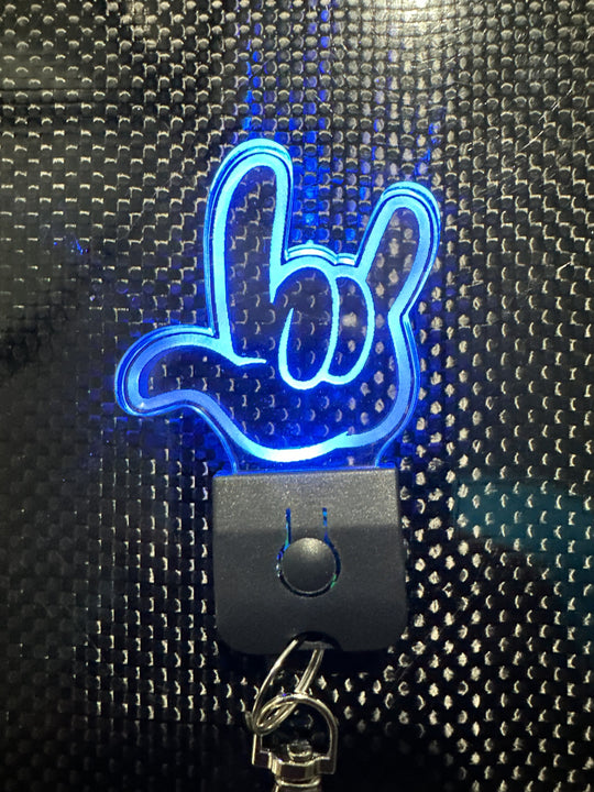 LED Love Keychain – Color Changing ASL Love Symbol | Rechargeable Acrylic Gift