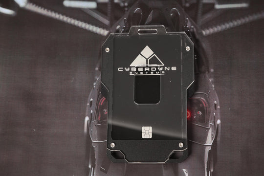 Cyberpunk Badge Holder - Transparent Keycard ID Holder with Engraved Acrylic Design