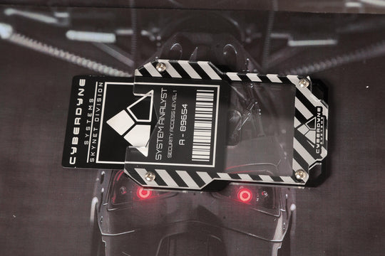 Cyberpunk Badge Holder - Transparent Keycard ID Holder with Engraved Acrylic Design