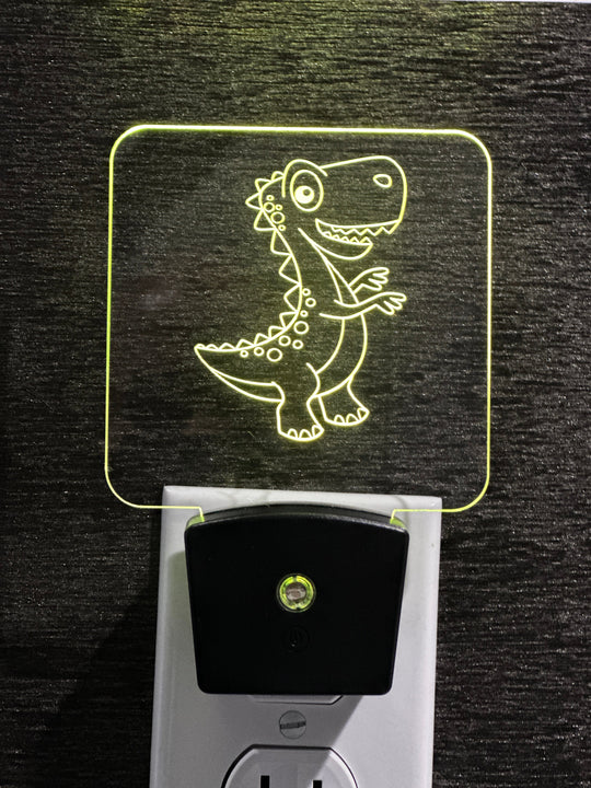 Personalized Dinosaur Sign - LED Dinosaur Night Light | Custom Kids Decor