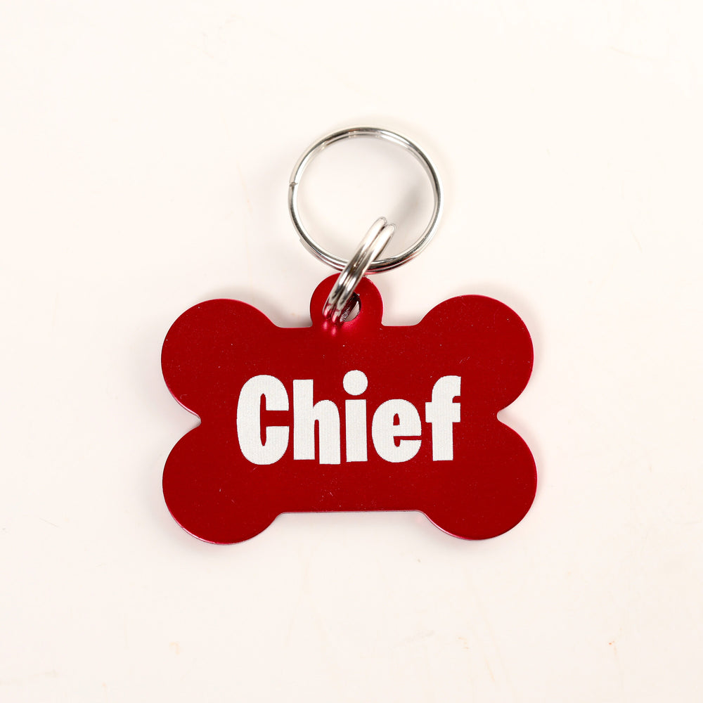 Human Pup Necklace - Personalized Bone Shaped Tag | Engraved Metal Accessory