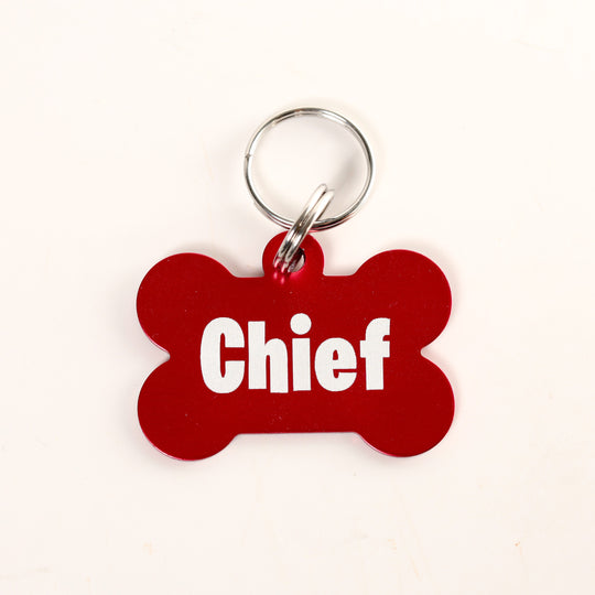 Human Pup Necklace - Personalized Bone Shaped Tag | Engraved Metal Accessory