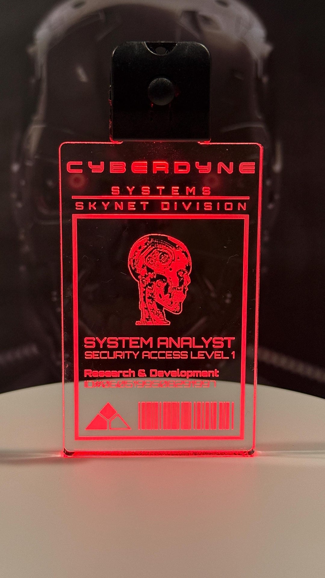 LED Illuminated Badge - Cyberpunk Color Changing Acrylic Light Pendant with USB Charging