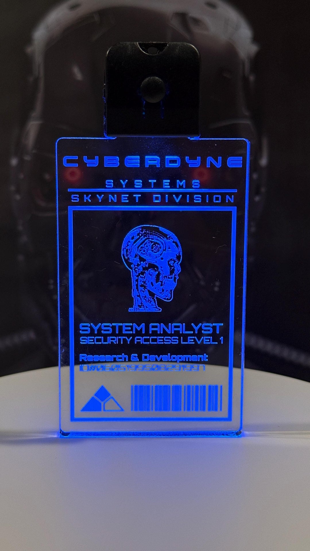 LED Illuminated Badge - Cyberpunk Color Changing Acrylic Light Pendant with USB Charging