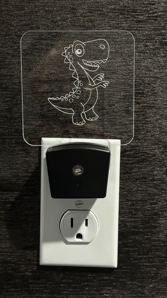 Personalized Dinosaur Sign - LED Dinosaur Night Light | Custom Kids Decor