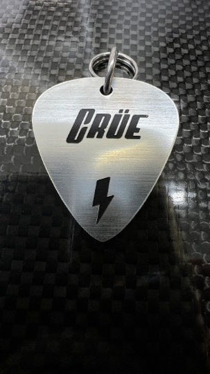 Personalized Guitar Pick Tag - Durable Musician Pet Tag With Stainless Steel Ring