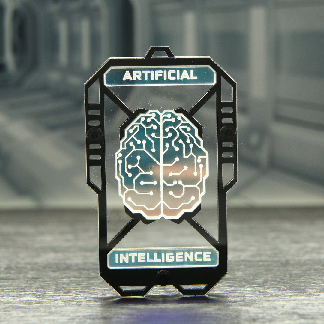 Cyberpunk Key Necklace - AI Pendant Layered Acrylic Charm With Hex Screws