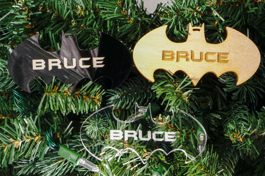 Personalized Bat Ornament – Custom Engraved Bat Tree Decoration With Ribbon
