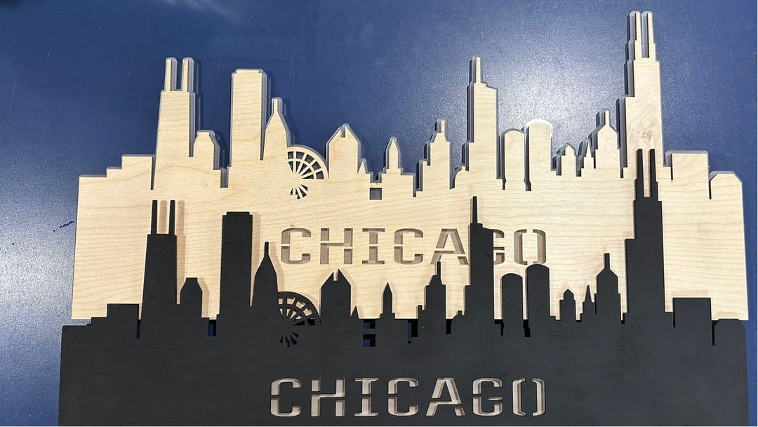 LED Illuminated Wall Art – Handmade City Skyline Decor with Wireless LED Controller