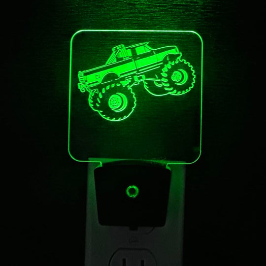 Monster Truck LED Sign - Personalized Night Light with Remote & USB Rechargeable