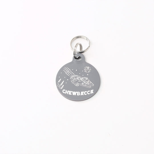 Personalized Pet Tag – Custom Aluminum Millennium Falcon Star Wars ID Tag