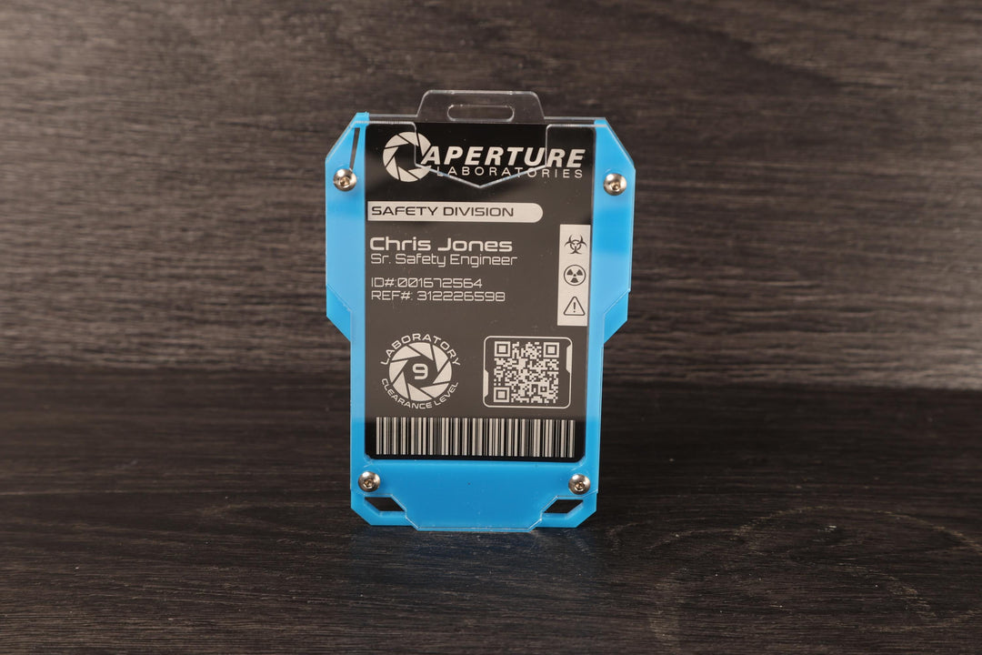 Aperture Laboratories ID Card - Personalized Laser Engraved Aluminum Portal Fan Gift