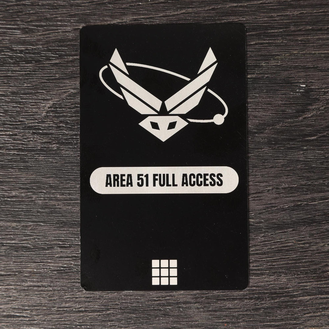 Area 51 ID Card – Personalized Laser Engraved Aluminum Pass | Sci-Fi Novelty
