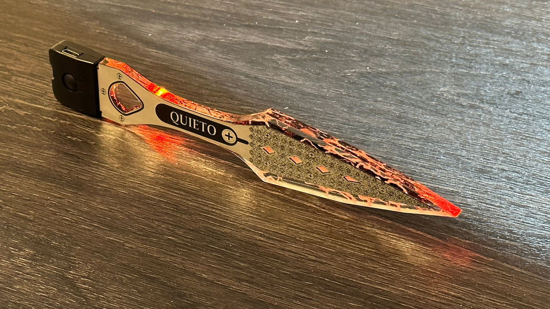 LED Wraith Kunai Dagger - Rechargeable Acrylic Cosplay Weapon with 7 Color LED Lights