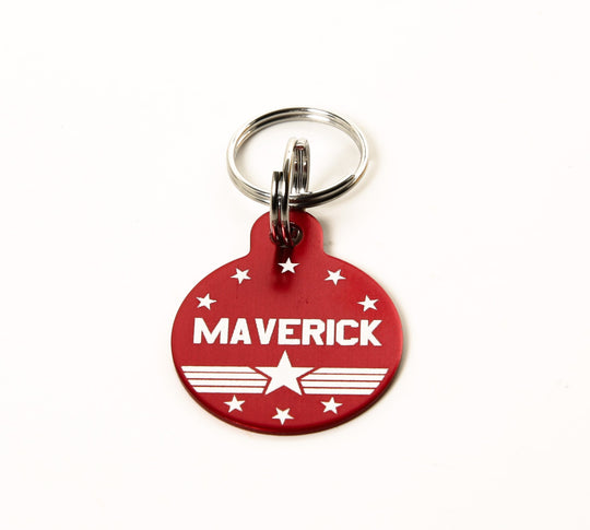 Maverick Pet Tag – Custom Airplane & Pilot Engraved Dog Tag, Weatherproof