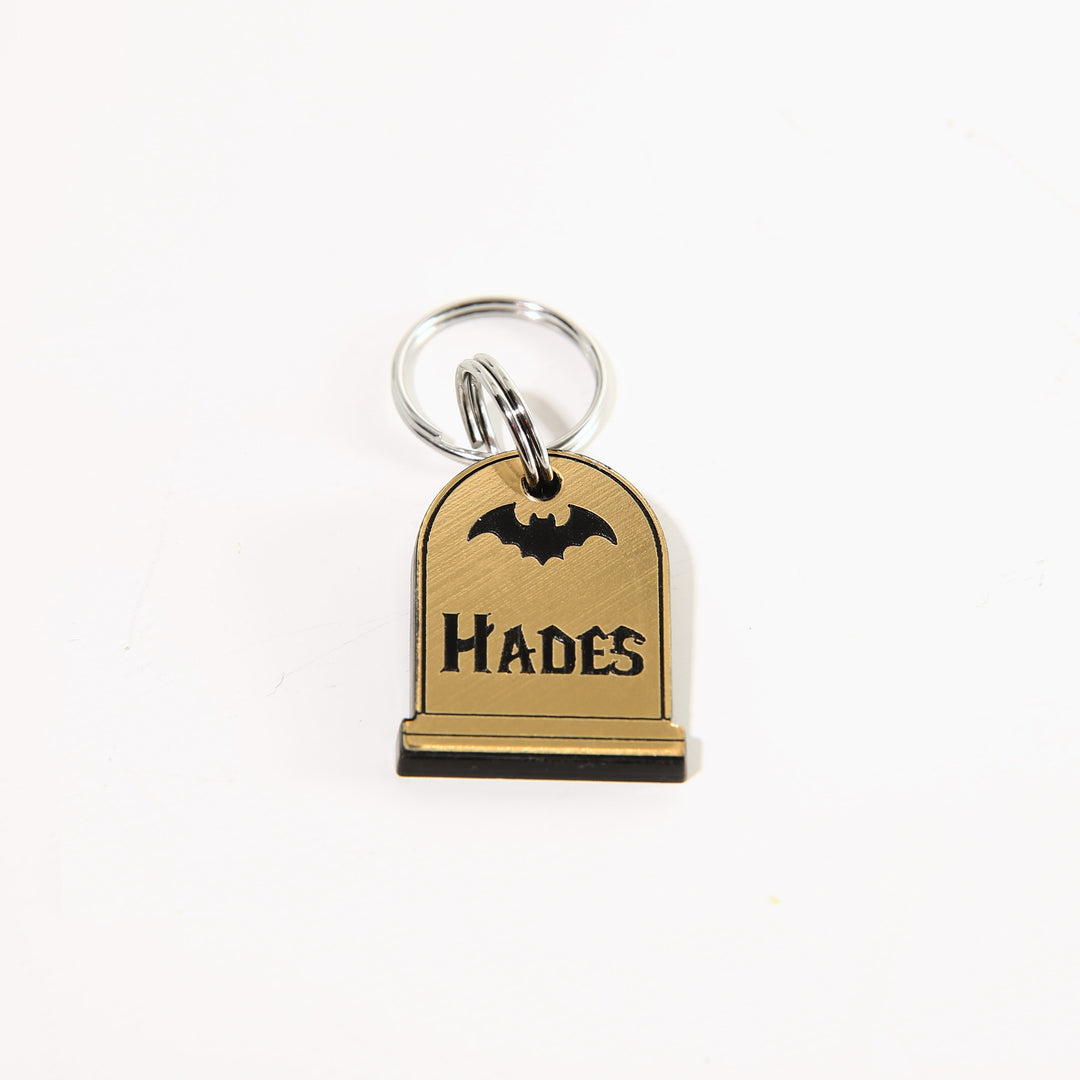 Personalized Pet Tag – Halloween Tombstone Pet Collar Name Tag – Weatherproof Acrylic