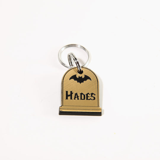 Personalized Pet Tag – Halloween Tombstone Pet Collar Name Tag – Weatherproof Acrylic