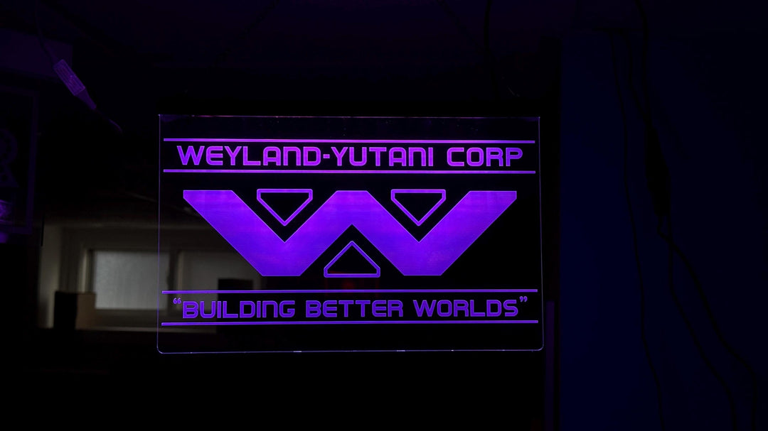 Weyland-Yutani LED Sign - Illuminated Wall Art With Remote Control Lighting