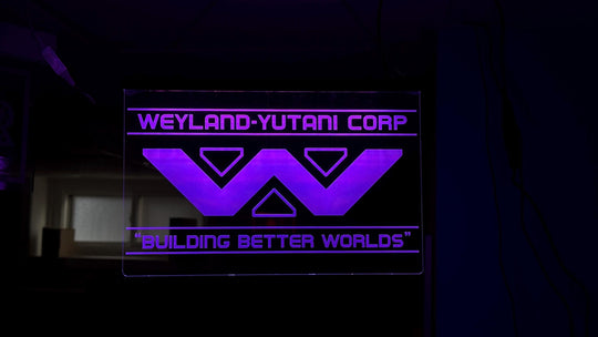Weyland-Yutani LED Sign - Illuminated Wall Art With Remote Control Lighting