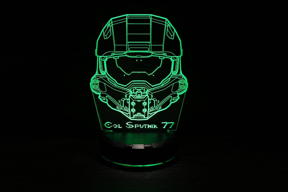 Master Chief Helmet LED Light Sign - Color Changing RGB Lamp with Wireless Remote