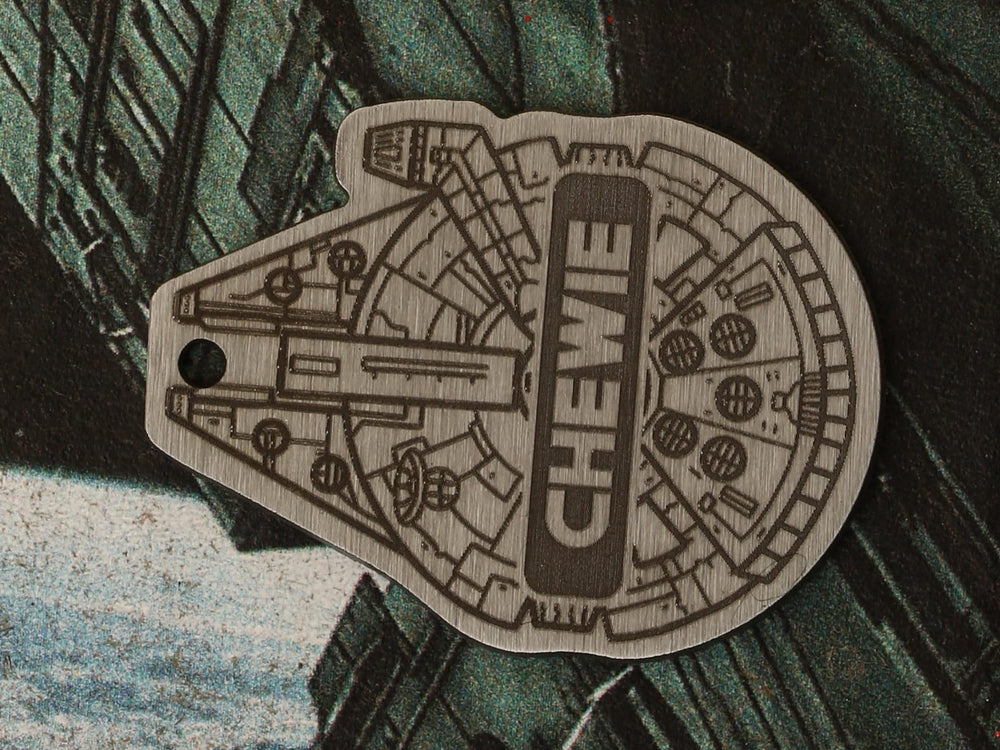 Millennium Falcon Dog Tag - Personalized Stainless Steel Pet ID Collar Charm