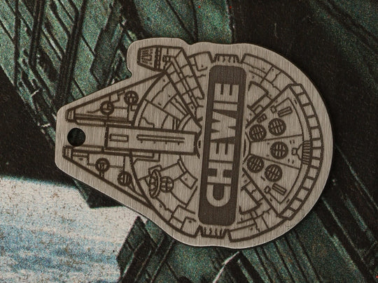 Millennium Falcon Dog Tag - Personalized Stainless Steel Pet ID Collar Charm