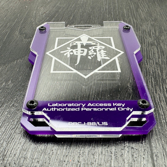Cyberpunk ID Card Holder – Stylish Engraved Acrylic Badge Protector for Work or Events
