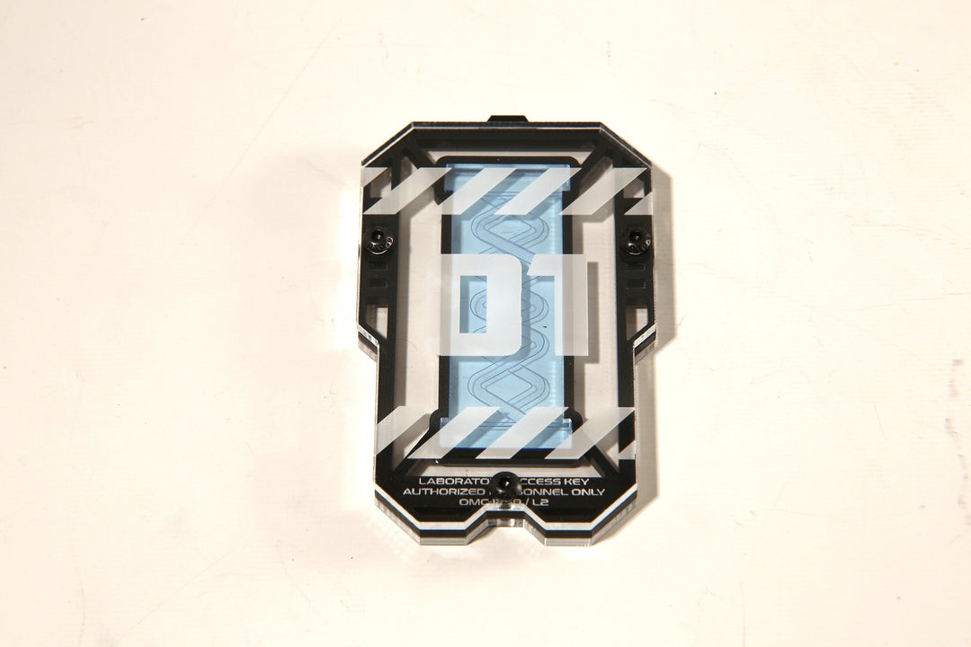 Cyberpunk Pendant - Biohazard Necklace With Acrylic Key & Black Layer Design