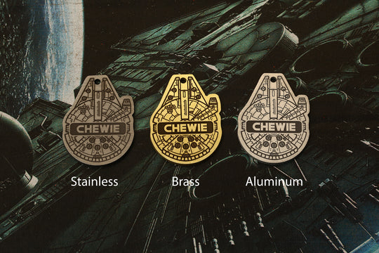 Millennium Falcon Dog Tag - Personalized Stainless Steel Pet ID Collar Charm