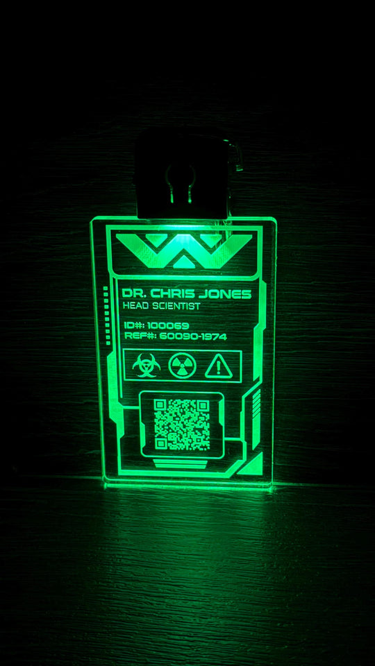 LED Illuminated Badge – Sci-Fi ID Card Cosplay Access Card with Multicolor Glow