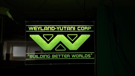 Weyland-Yutani LED Sign - Illuminated Wall Art With Remote Control Lighting