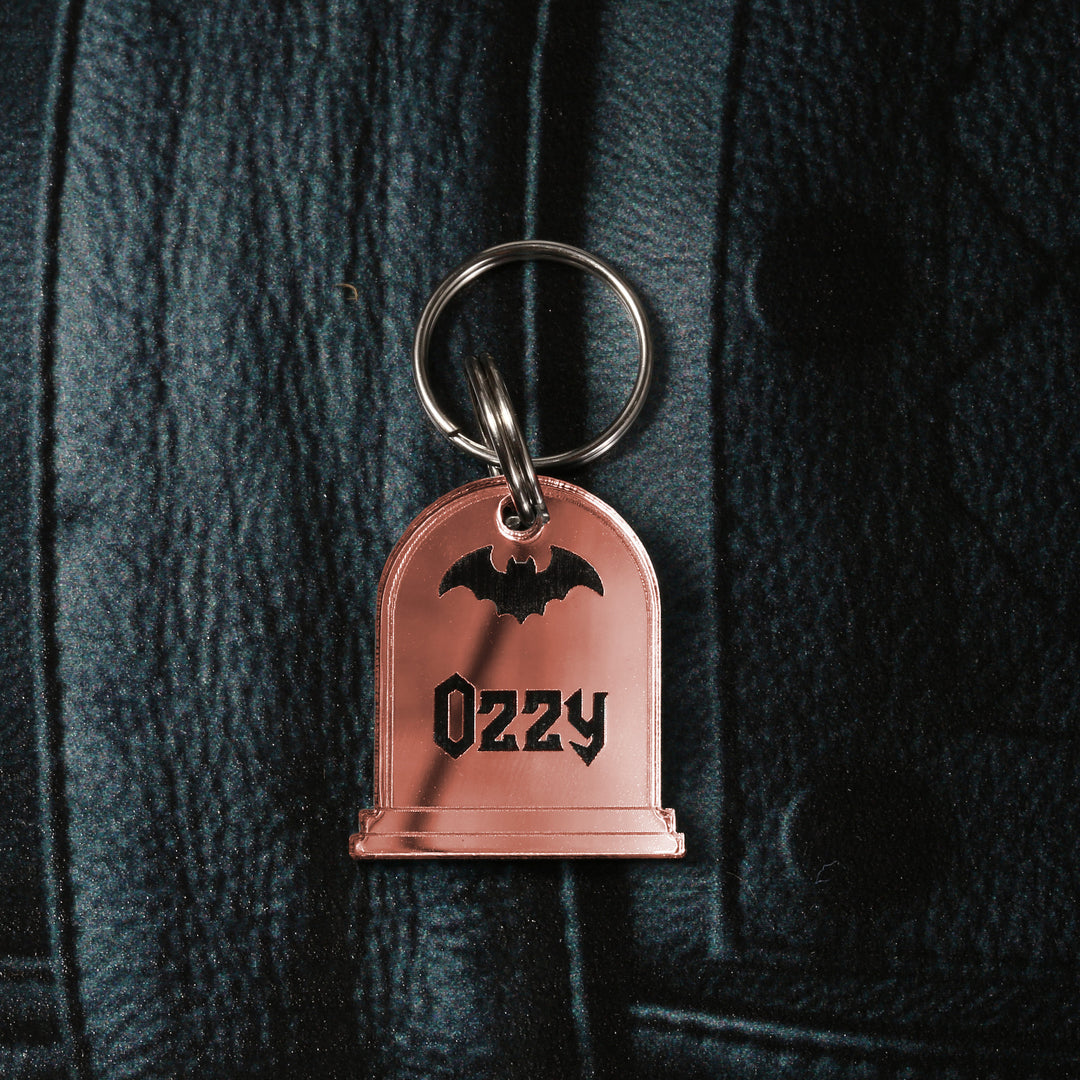 Personalized Pet Tag – Halloween Tombstone Pet Collar Name Tag – Weatherproof Acrylic