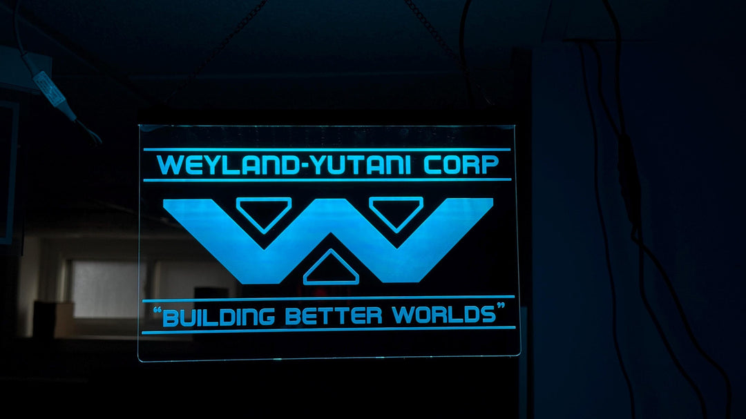 Weyland-Yutani LED Sign - Illuminated Wall Art With Remote Control Lighting
