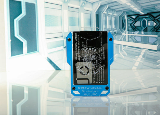 Cyberpunk ID Card Holder – Stylish Engraved Acrylic Badge Protector for Work or Events