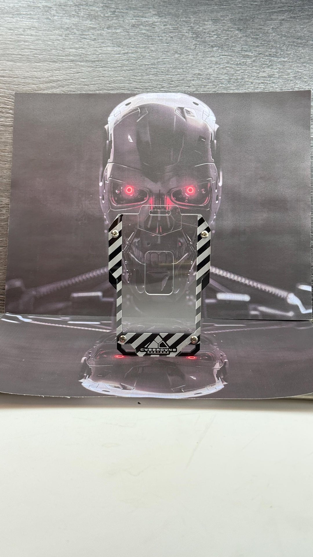 Cyberpunk Badge Holder - Transparent Keycard ID Holder with Engraved Acrylic Design