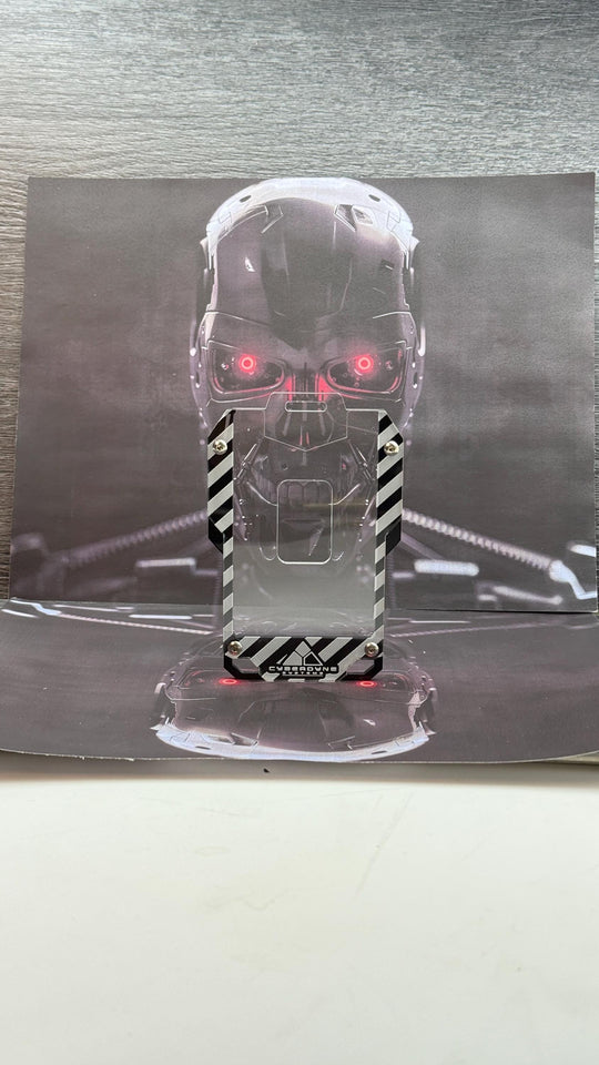 Cyberpunk Badge Holder - Transparent Keycard ID Holder with Engraved Acrylic Design