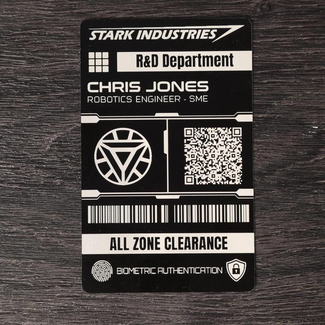 Stark Industries ID Badge – Custom Aluminum Badge Laser Engraved Card For Iron Man Fans | Metal ID Card